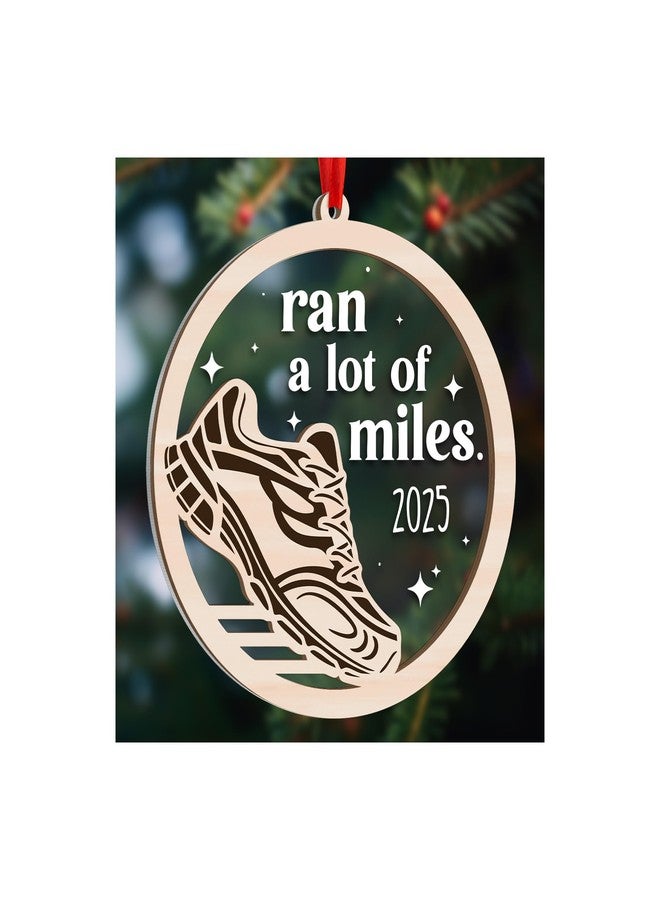 DINIZON Runner Ornament, Running Christmas Ornament, for Runners Lovers, Women, Men, Track Field Enthusiasts, Unique Marathon Runner Gifts, Ran A Lot of Miles (Trainers 2025) - Image 1